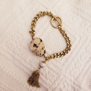 Boho Stone and Tassel Bracelet